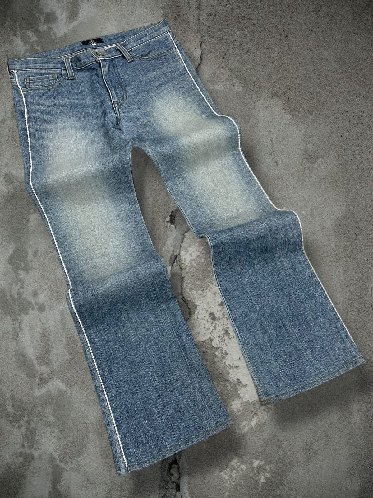 Yohji Yamamoto Vintage Japan Designer Yohji Yamamoto Ined Flared Blue Denim Size US 30 / EU 46 - 2 Thumbnail