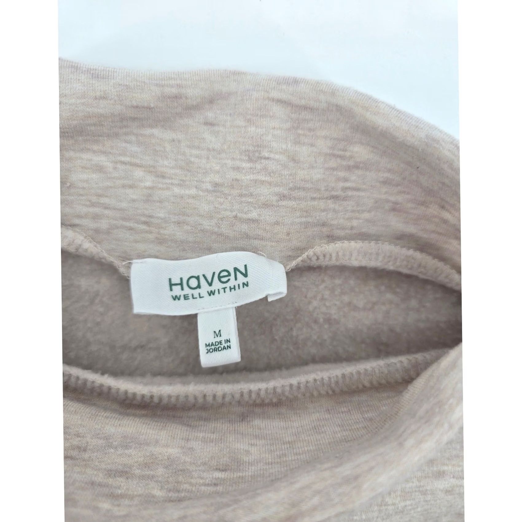 Vintage Haven Well Within Sweatshirt Womens M Beige Mock Neck Side Zip Tencel Pullover Size M / US 6-8 / IT 42-44 - 4 Thumbnail