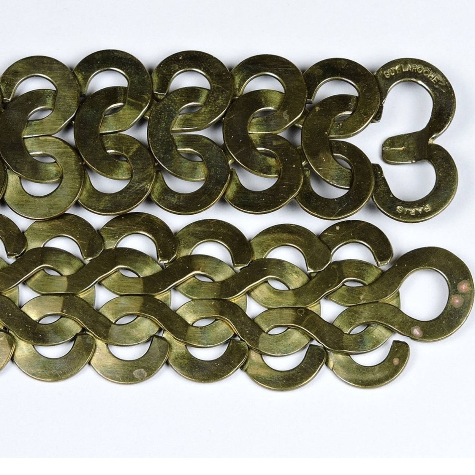 Guy Laroche 60s Guy Laroche MCM Hammered Metal Gold Link Brutalist Belt Size ONE SIZE - 2 Thumbnail