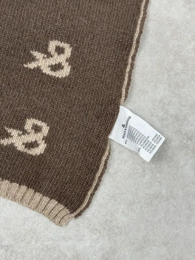 Dolce & Gabbana 1990s Dolce & Gabbana Beige Wool Ampersand Propaganda Scarf Size ONE SIZE - 5 Thumbnail