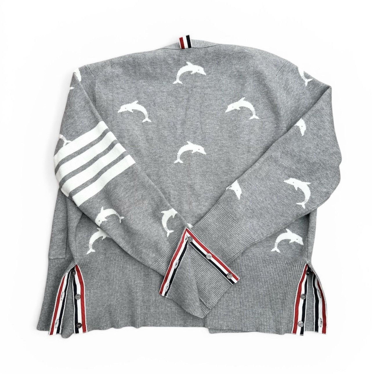 Thom Browne Cardigan decorated with Dolphins in 100% cashmere Size US M / EU 48-50 / 2 - 2 Thumbnail