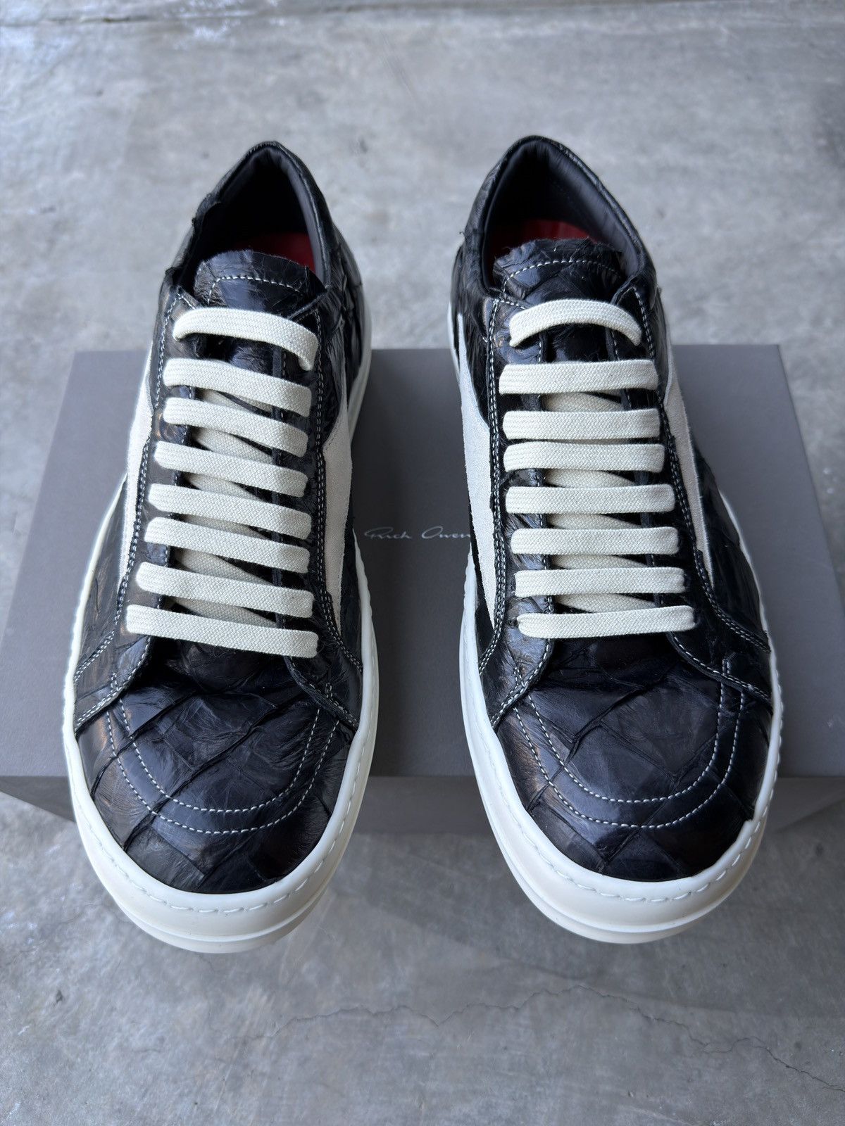 Rick Owens SOLD*Rick owens x Maxfield Exclusive pirarucu vintage sneaks Size US 10 / EU 43 - 4 Thumbnail