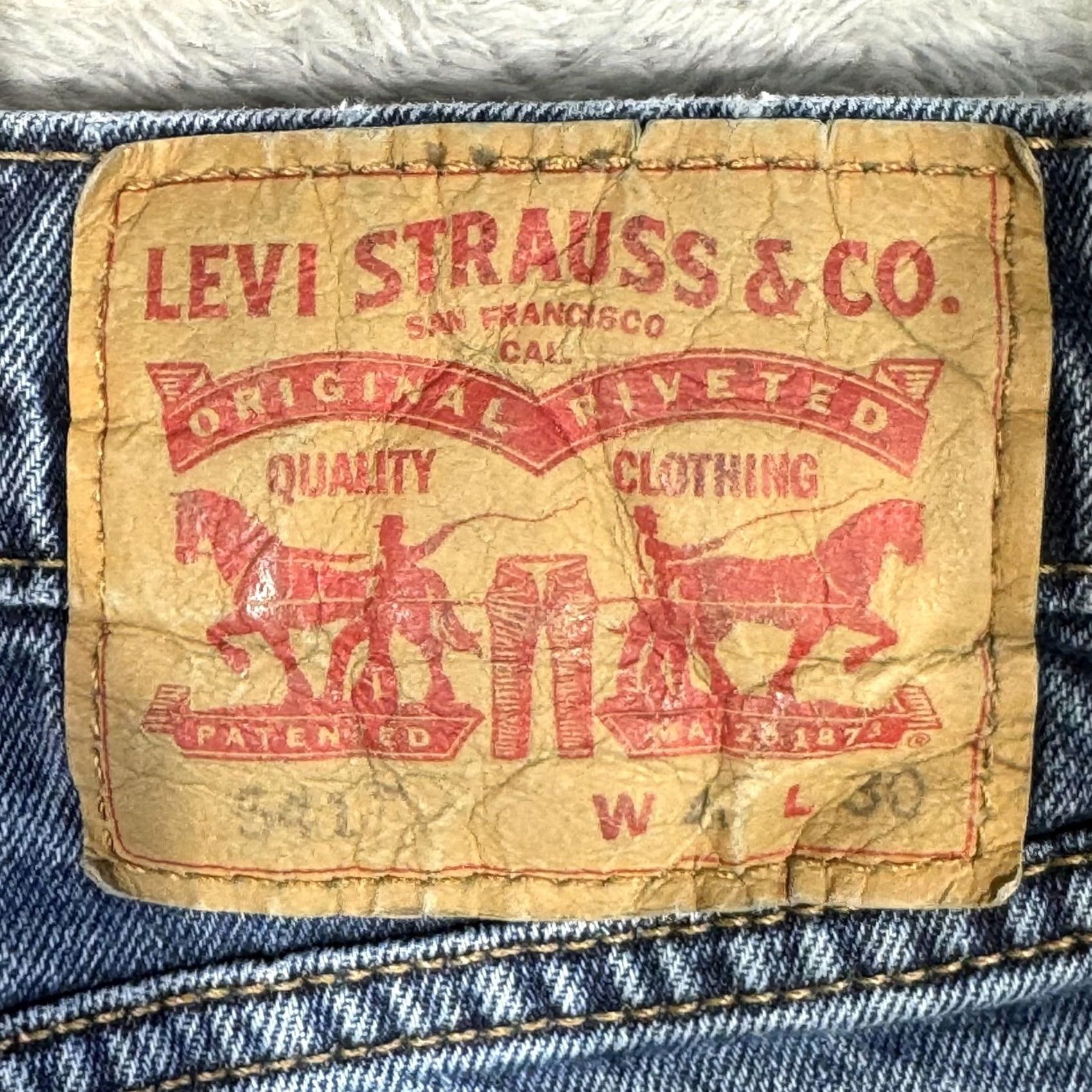 Levi's VINTAGE Levis 541 Jeans Mens 40x30 Blue Stretch Denim Athletic Fit Mid Rise Tapered Size US 40 / EU 56 - 3 Thumbnail