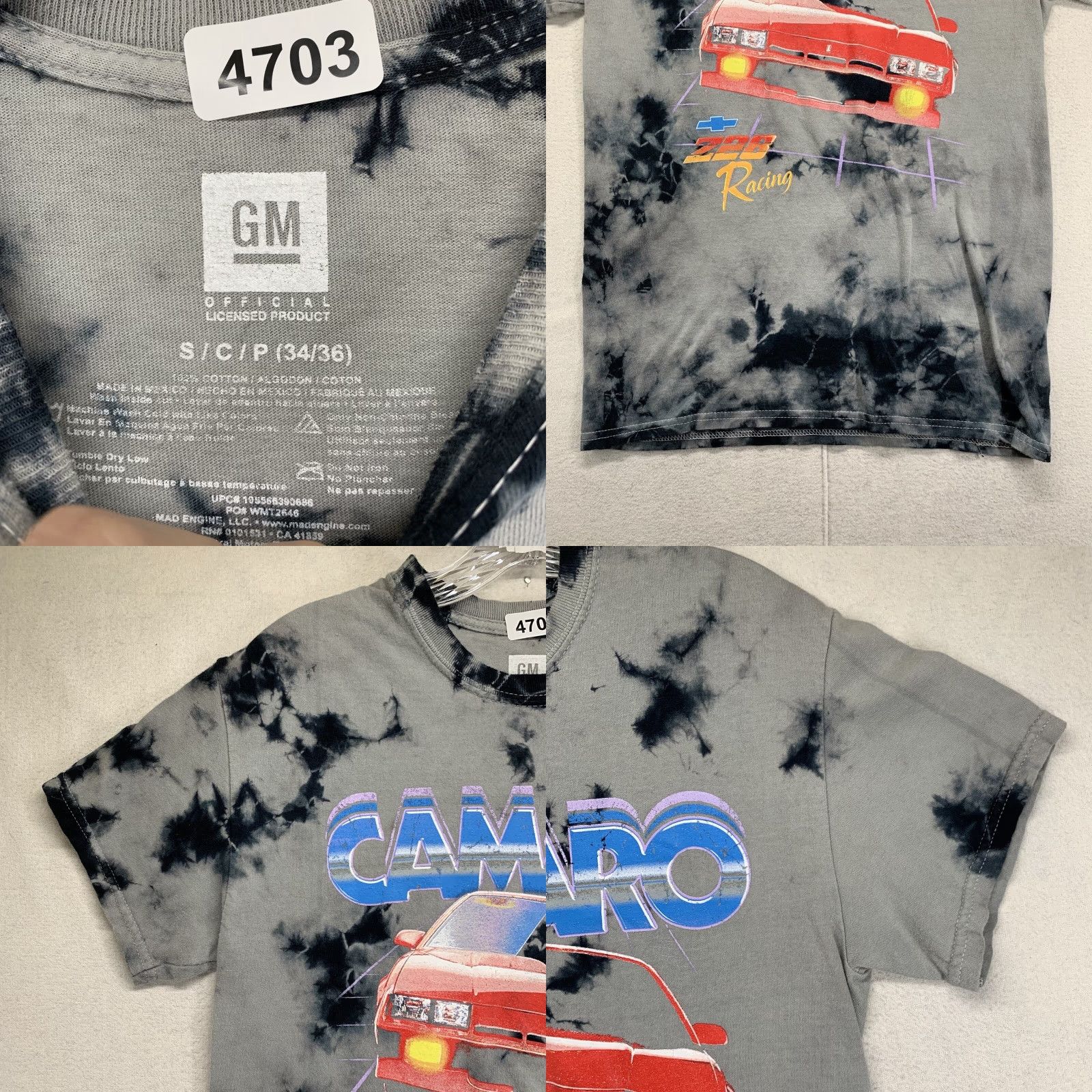 Vintage GM Chevrolet Geometric Logo T-Shirt Men's S Gray Short Sleeve Crew Neck American Cars Size US S / EU 44-46 / 1 - 8 Thumbnail