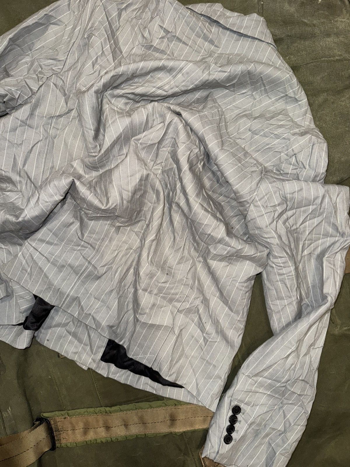 Stussy Stussy Wrinkled stripe double breasted blazer Size 42L - 7 Thumbnail