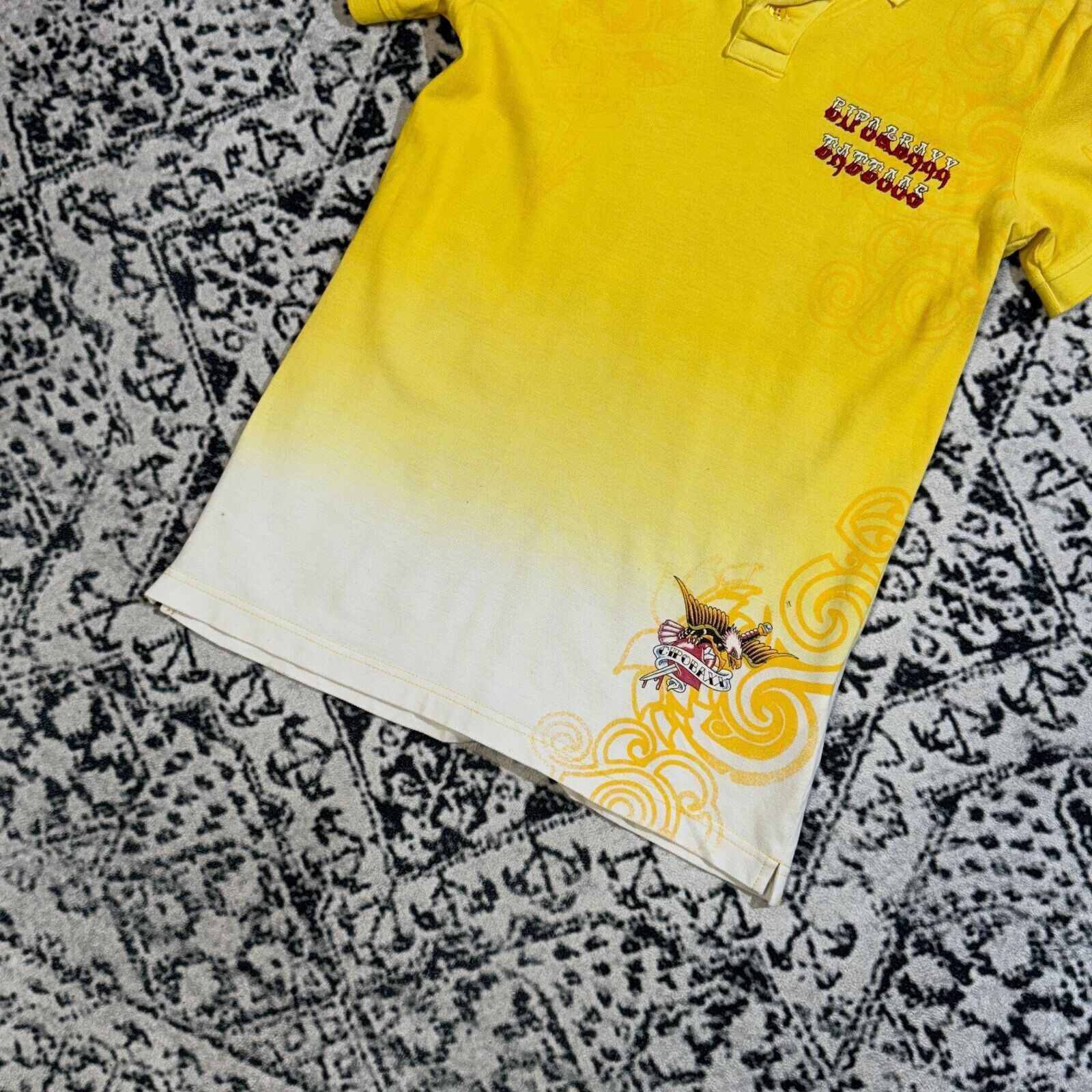 Ed Hardy × Vintage Cipo&Baxx Yellow Cotton Polo Shirt Size M Ed Hardy Christian Size US M / EU 48-50 / 2 - 8 Thumbnail