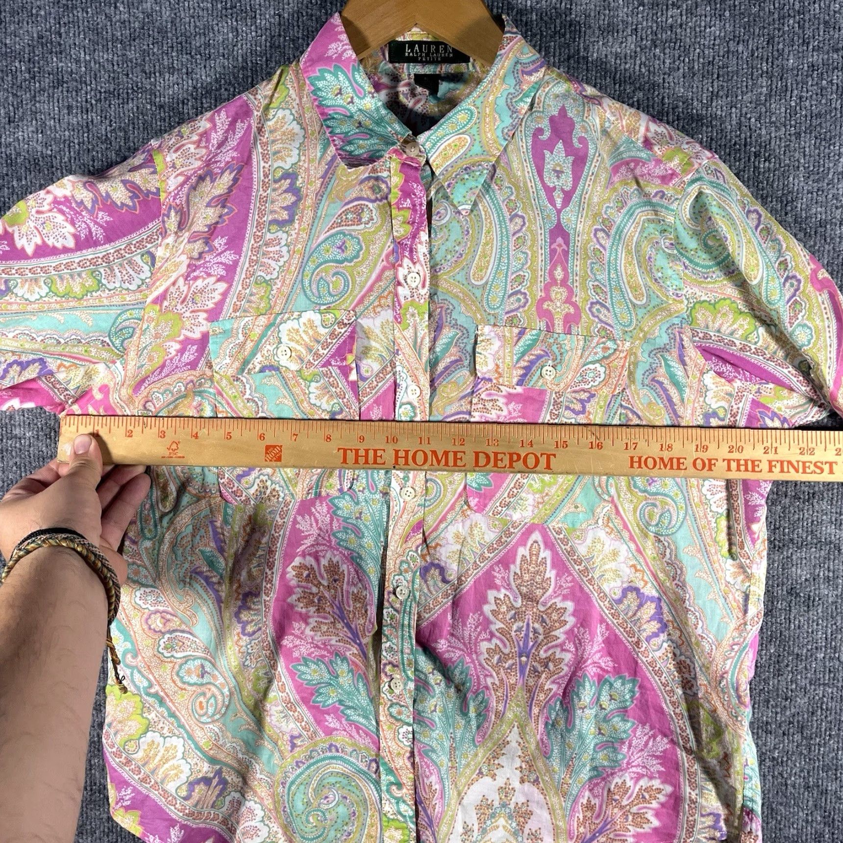 Ralph Lauren Lauren Ralph Lauren LRL Button-Up Shirt PL Pink Paisley RARE Womens Size L / US 10 / IT 46 - 7 Thumbnail
