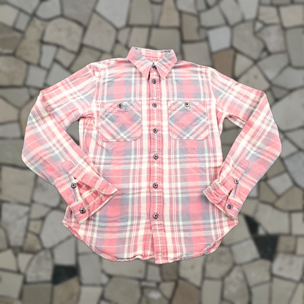 Ralph Lauren Ralph Lauren Shirt Womens 4 Pink Plaid Flannel Super Slim Fit Button Front Top Size S / US 4 / IT 40 - 1 Thumbnail