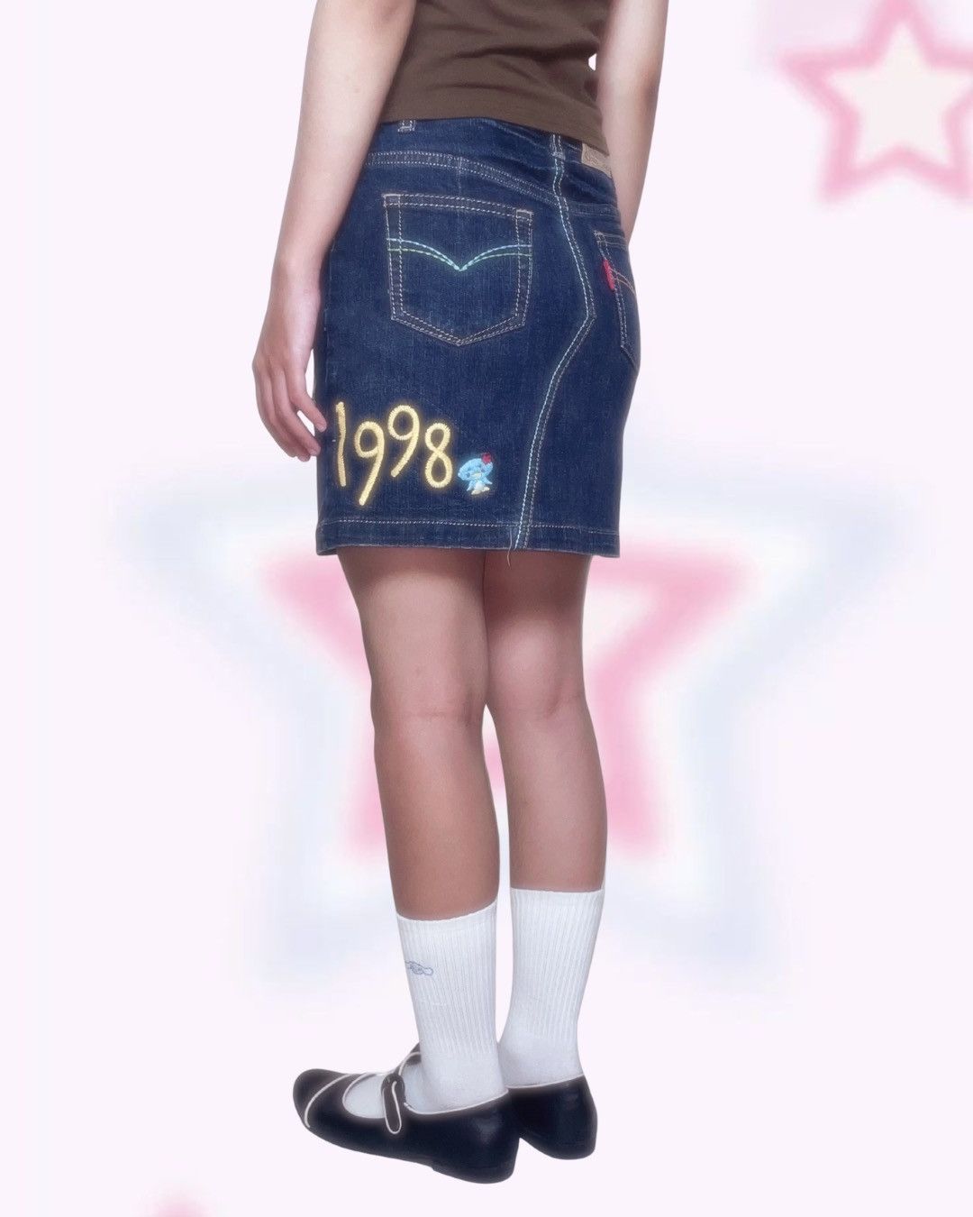 Japanese Brand Daisy Girls Japan Vintage Denim Mini Skirt Size 26" / US 2 / IT 38 - 2 Thumbnail