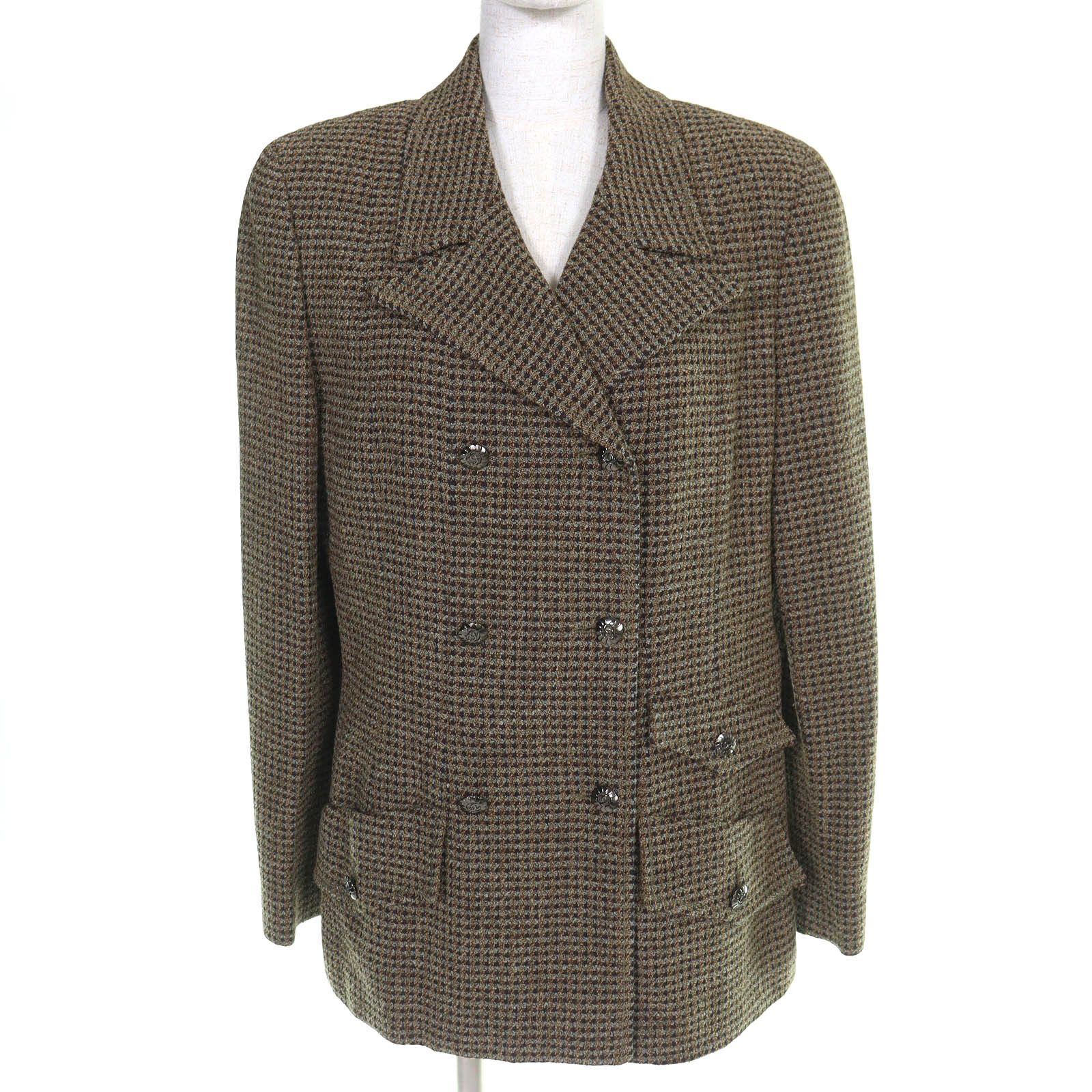 Chanel Chanel Chanel Wool Tweed Double Breasted Jacket Textile Outerwear P09585 DUTY FREE for USA Size ONE SIZE - 1 Thumbnail