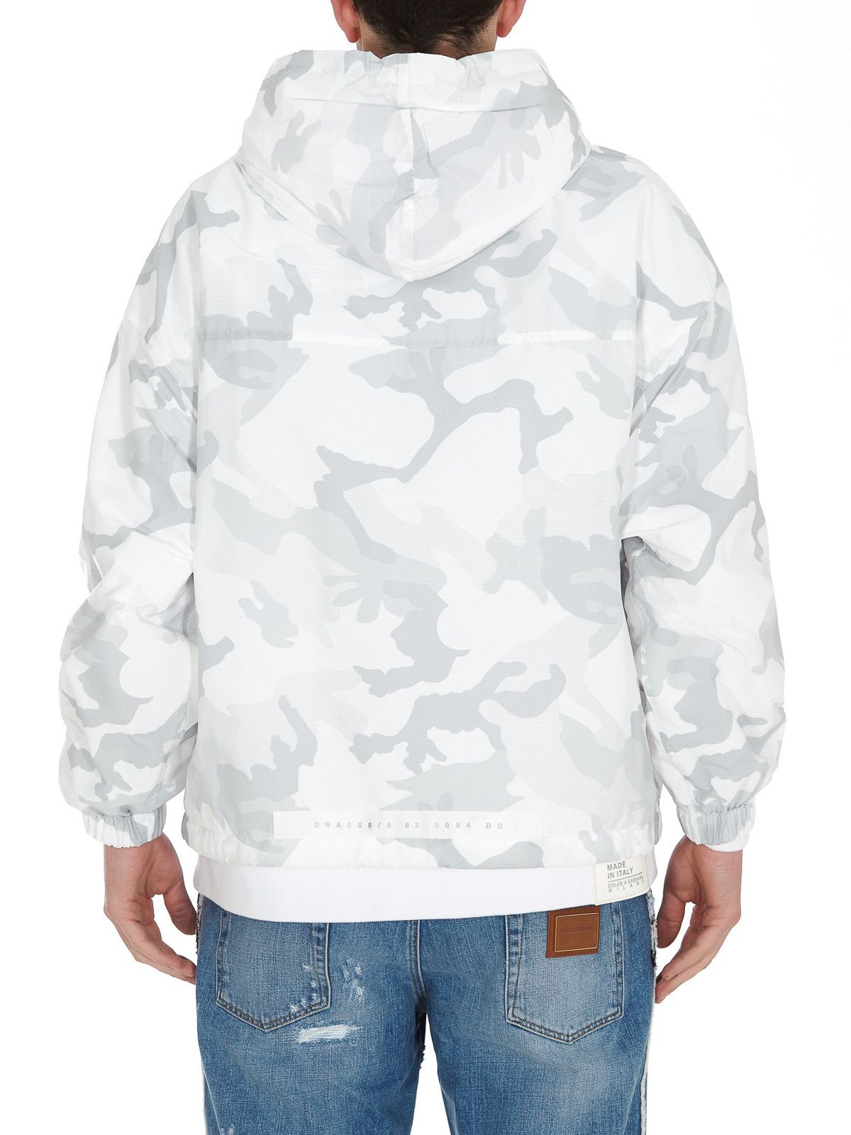 Dolce & Gabbana o1y0125 Logo Hooded Bomber Jacket in White/Light Grey Size US XL / EU 56 / 4 - 5 Thumbnail