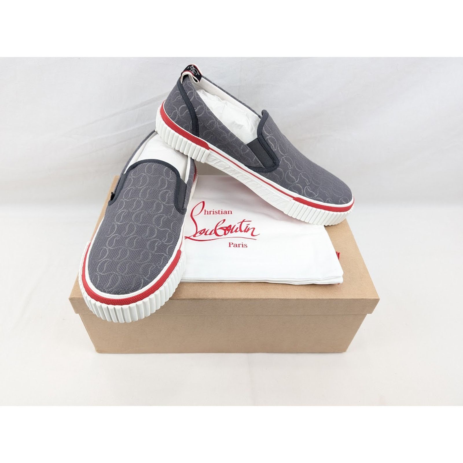 Christian Louboutin o1rshd1 Pedro Boat Flat Sneakers in Smoky Size US 12.5 / EU 45-46 - 19 Thumbnail