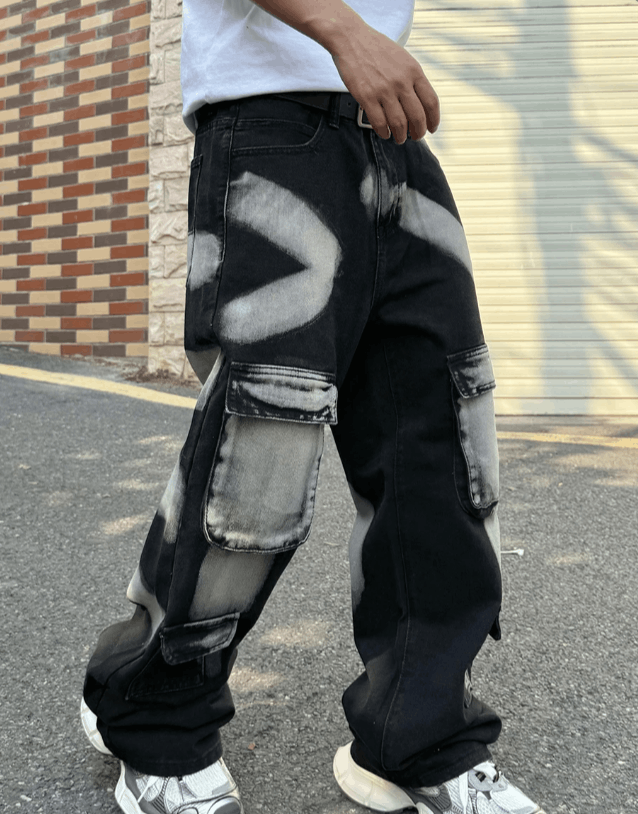Vision Streetwear Black Straight Leg Workwear Jeans Size US 30 / EU 46 - 2 Thumbnail