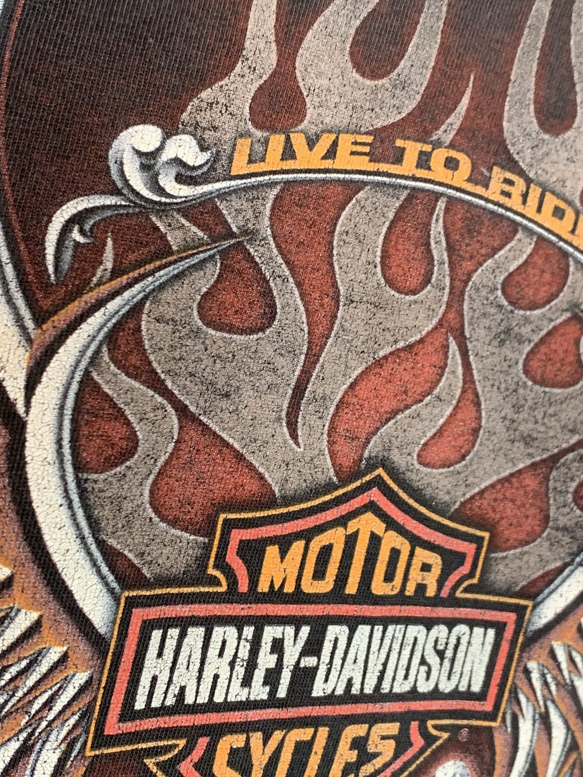 Harley Davidson *RARE* Vintage Harley Davidson Flame Wings Biker Art T-Shirt Size US XL / EU 56 / 4 - 6 Thumbnail