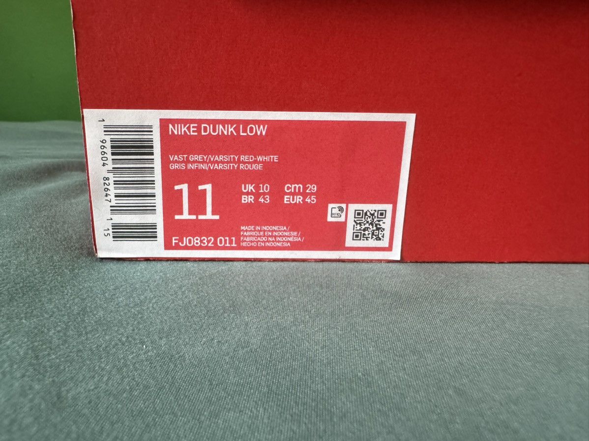 Nike Nike Dunk Low Vast Grey 2023 Size US 11 / EU 44 - 6 Thumbnail