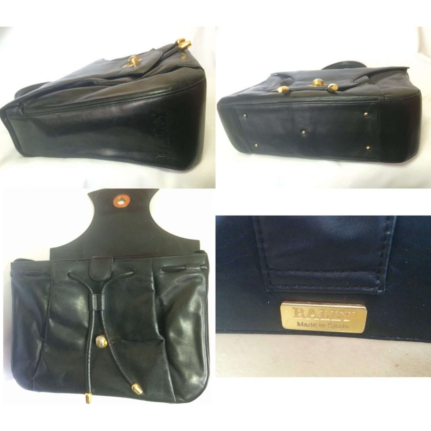Bally Vintage Bally black leather design bag, business purse Size ONE SIZE - 4 Thumbnail