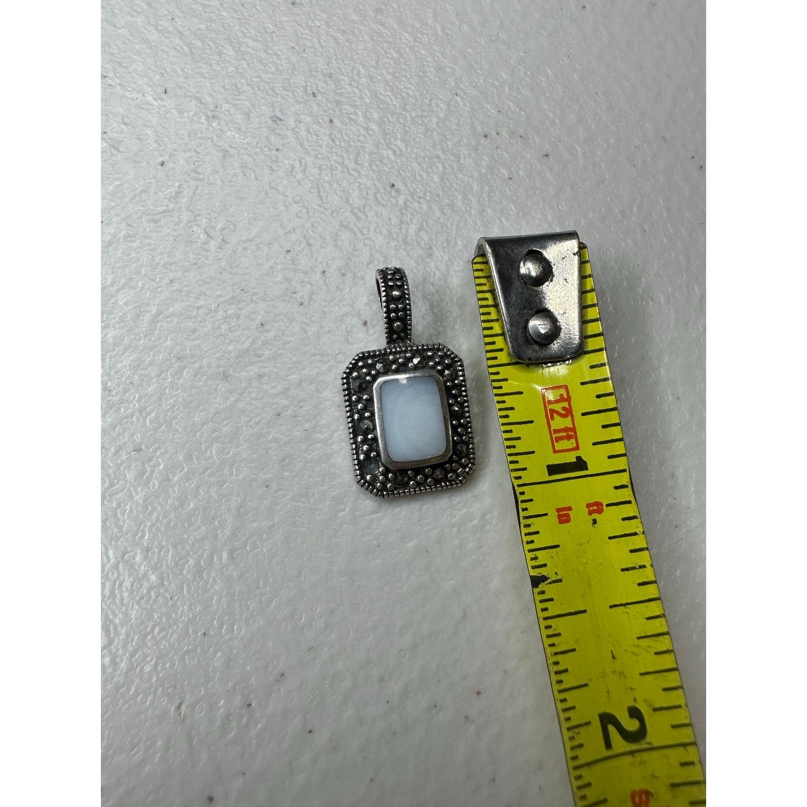 & Other Stories Sterling Silver 925 Mother of Pearl & Marcasite Pendant Size ONE SIZE - 3 Thumbnail