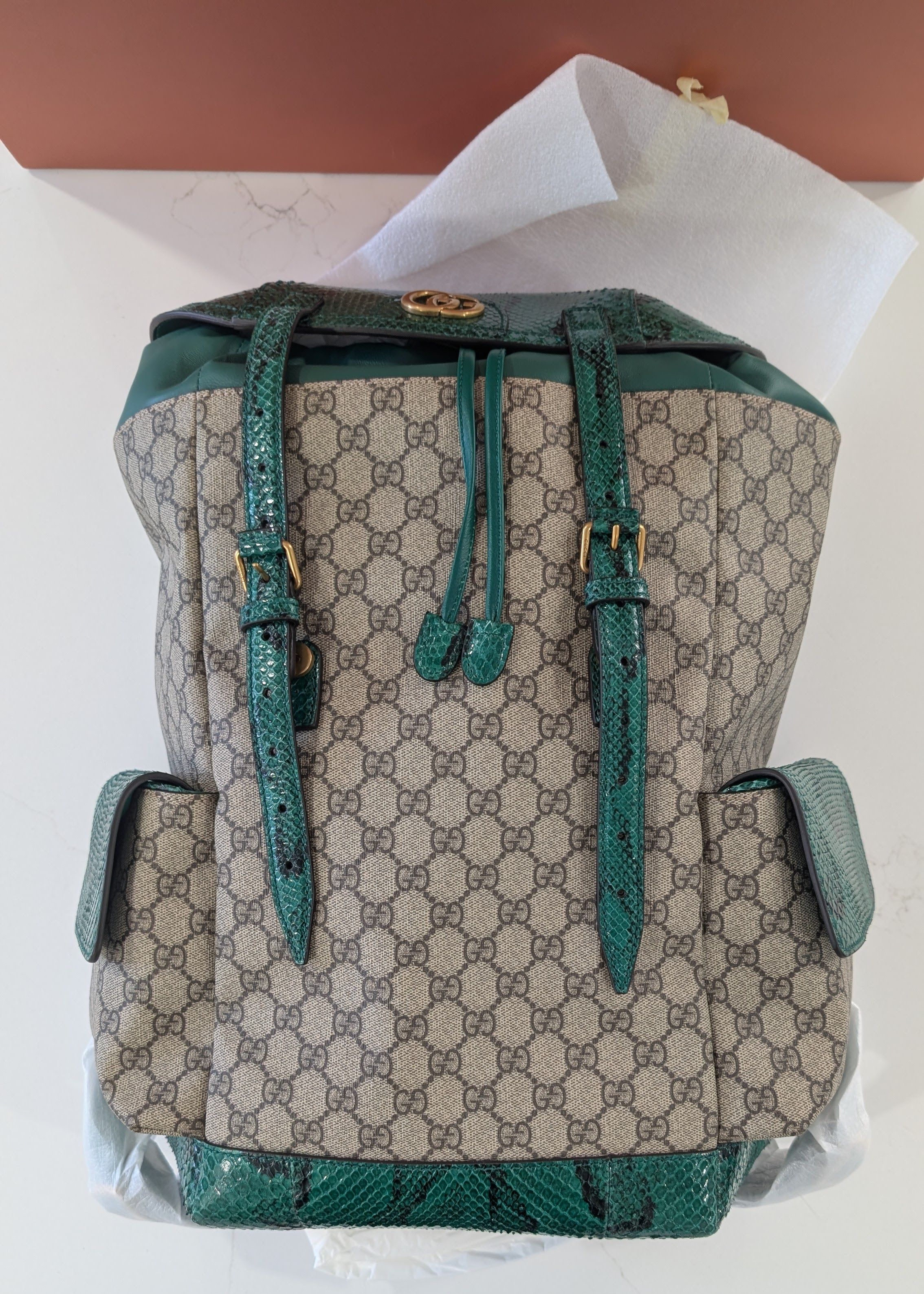 Gucci Gucci Emerald Python Backpack North America EXCLUSIVE Size ONE SIZE - 5 Thumbnail