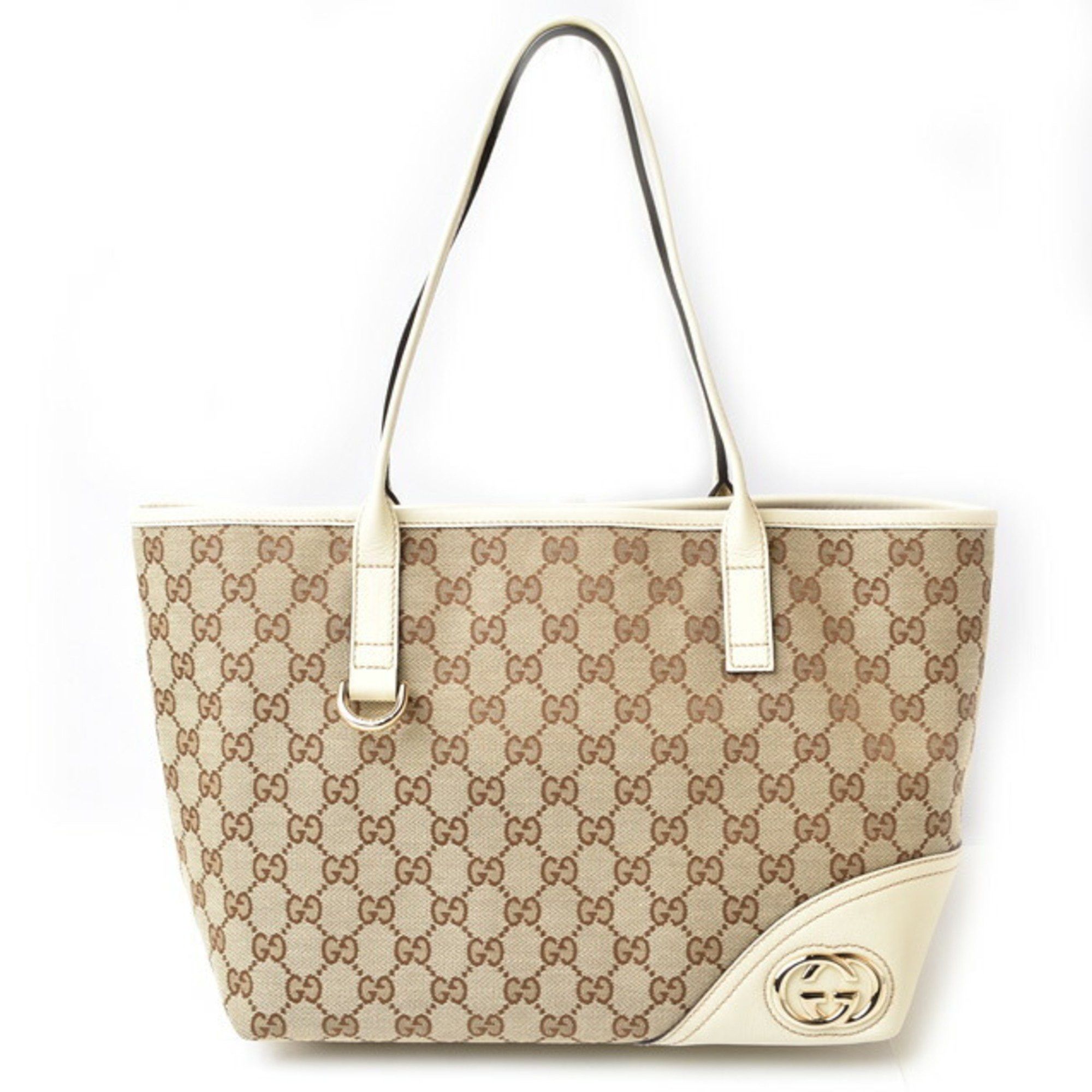 image of Gucci Tote Bag Storage Gucci 169946 New Brit GG Beige Ivory, Women's