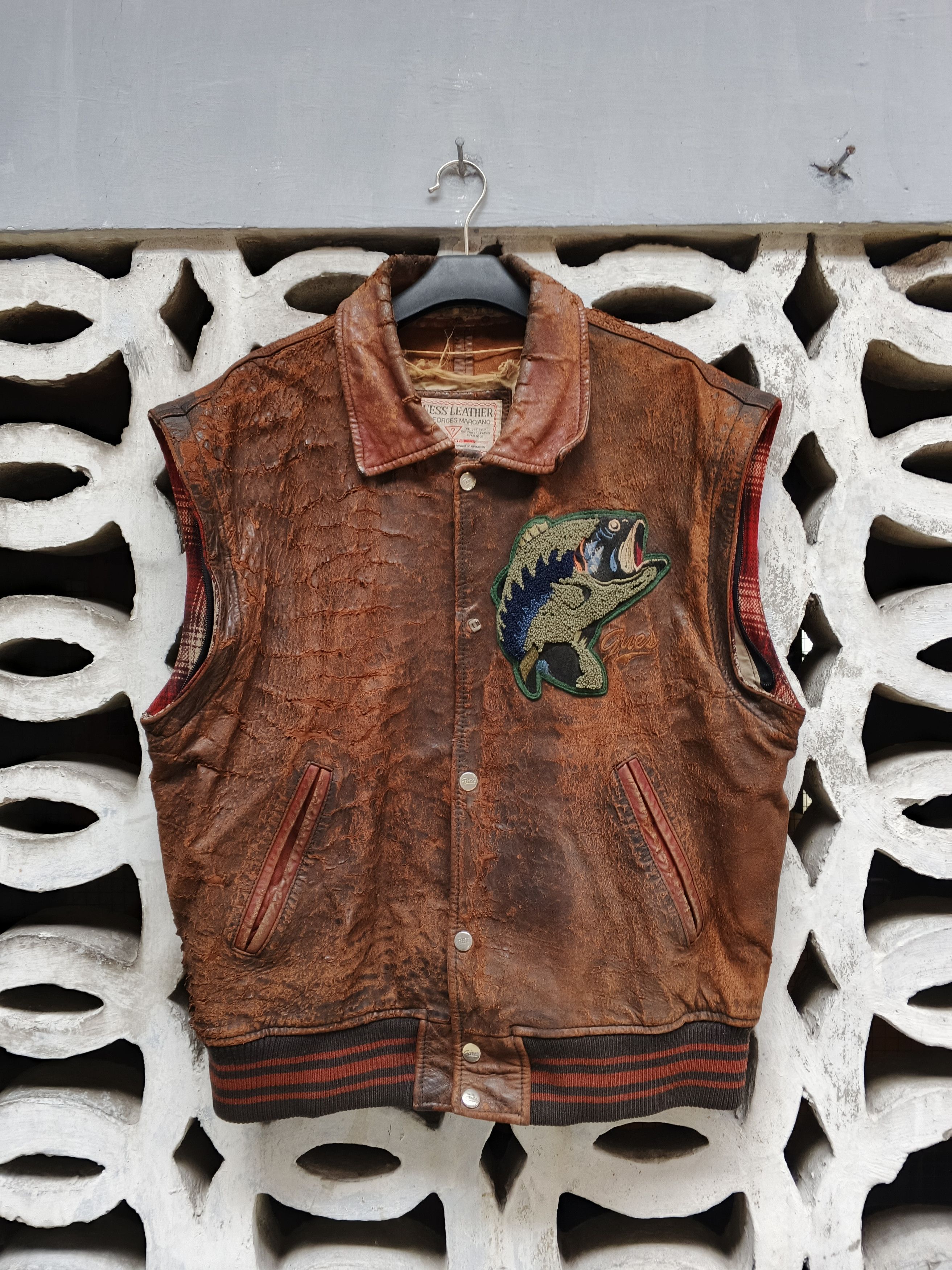 Guess 90s Guess Lake Leather Flannel Jacket Size US L / EU 52-54 / 3 - 9 Thumbnail