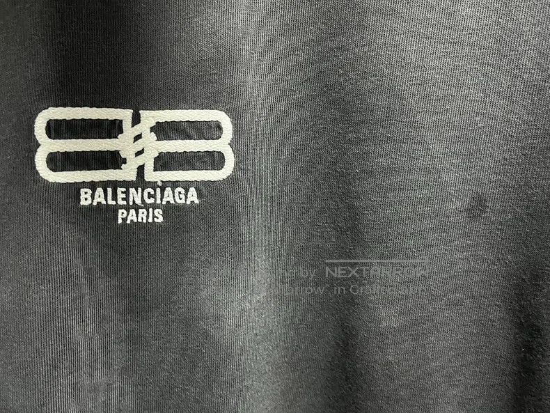 Balenciaga Balenciaga Black Washed Distressed Embroidered BB Short Sl Size US L / EU 52-54 / 3 - 7 Thumbnail