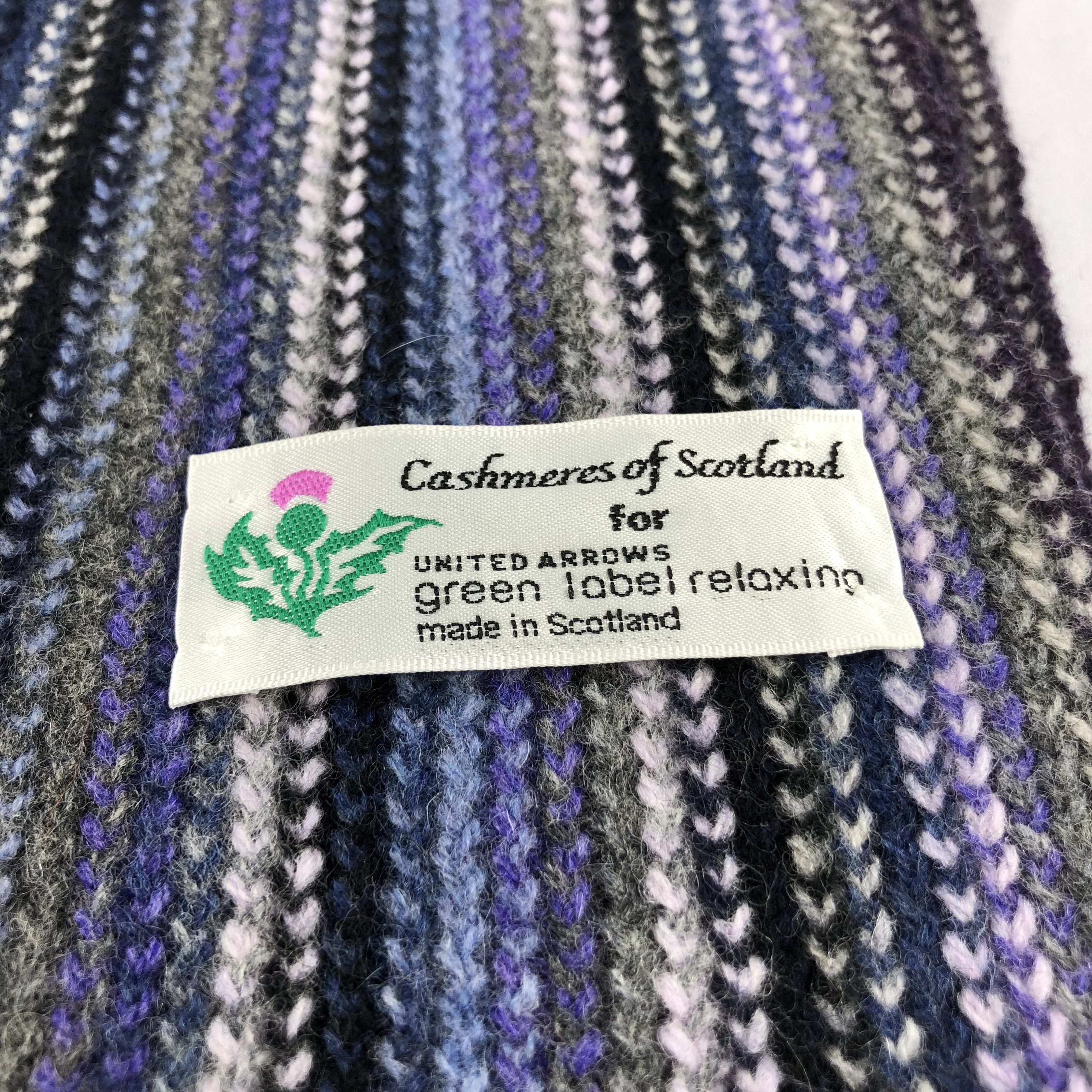 United Arrows United Arrows Striped Knit Wool Scarf Muffler V1009 Size ONE SIZE - 4 Thumbnail