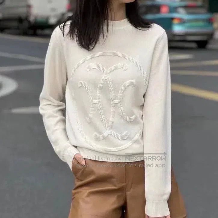 Hermes Beige Crew Neck Sweater