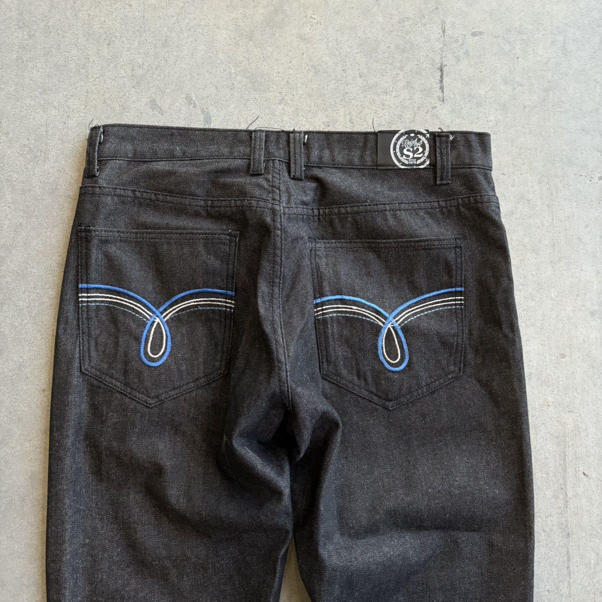 Akademiks × Southpole Vintage Y2K Black and Blue Embroidered Jeans Baggy S2 Denim Size US 36 / EU 52 - 3 Thumbnail