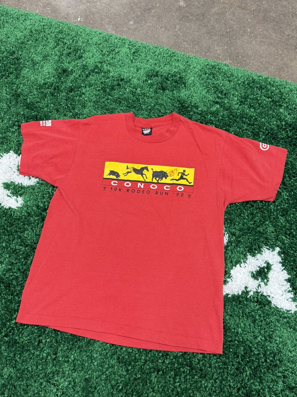 Vintage Houston Rodeo Livestock Show Texas Tee Red XL Conco Race Run Size US XL / EU 56 / 4 - 1 Thumbnail