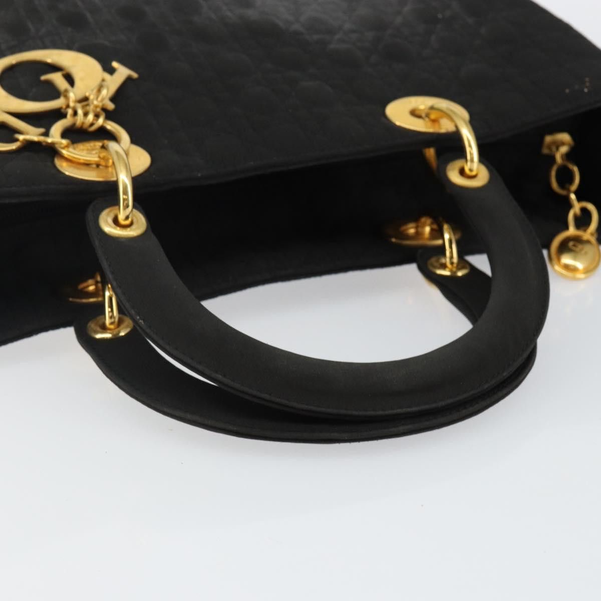 Dior DIOR Canage Hand Bag Nylon Black Gold Size ONE SIZE - 7 Thumbnail