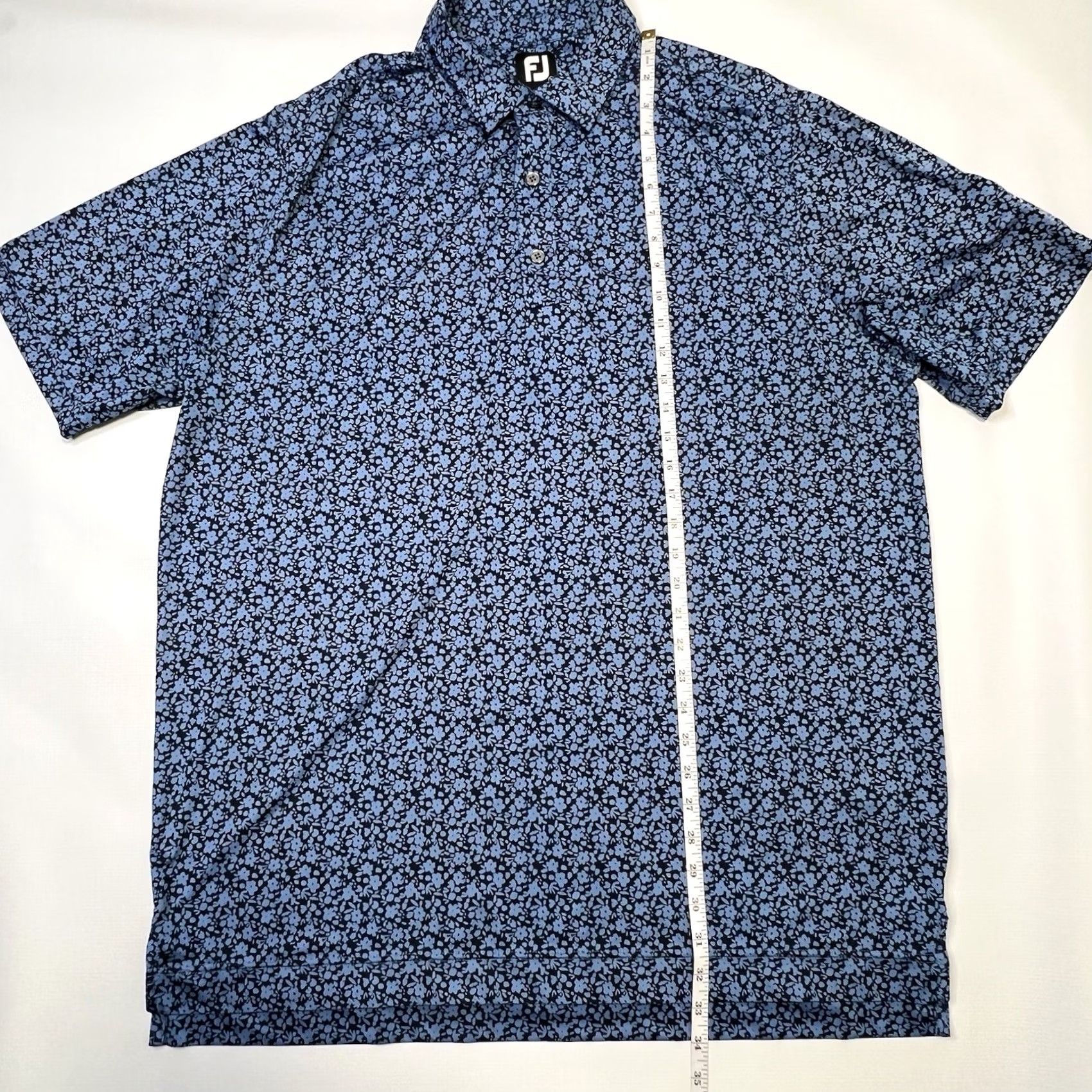 Footjoy FootJoy Polo Shirt Mens XL Blue Floral Performance Stretch Golf Wildhorse Club Shirt Size US XL / EU 56 / 4 - 4 Thumbnail