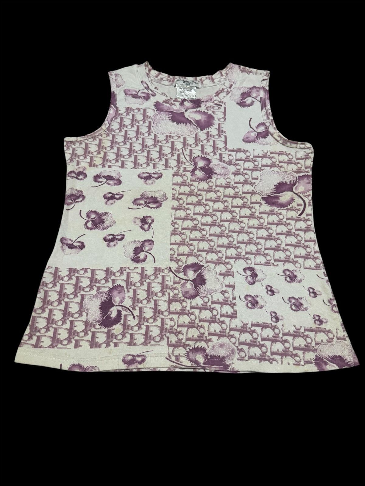Dior SS05 Dior Cherry Blossom Diorrisimo Logo Tank Top Galliano Size US L / EU 52-54 / 3 - 2 Thumbnail