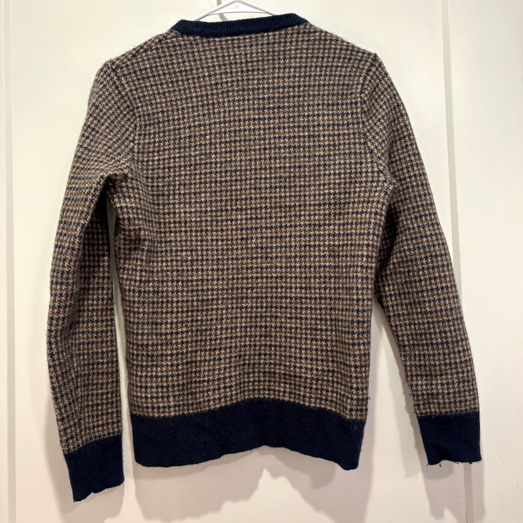 J.Crew J.Crew Sweater Houndstooth Crewneck Brown Navy Blue S Size S / US 4 / IT 40 - 3 Thumbnail