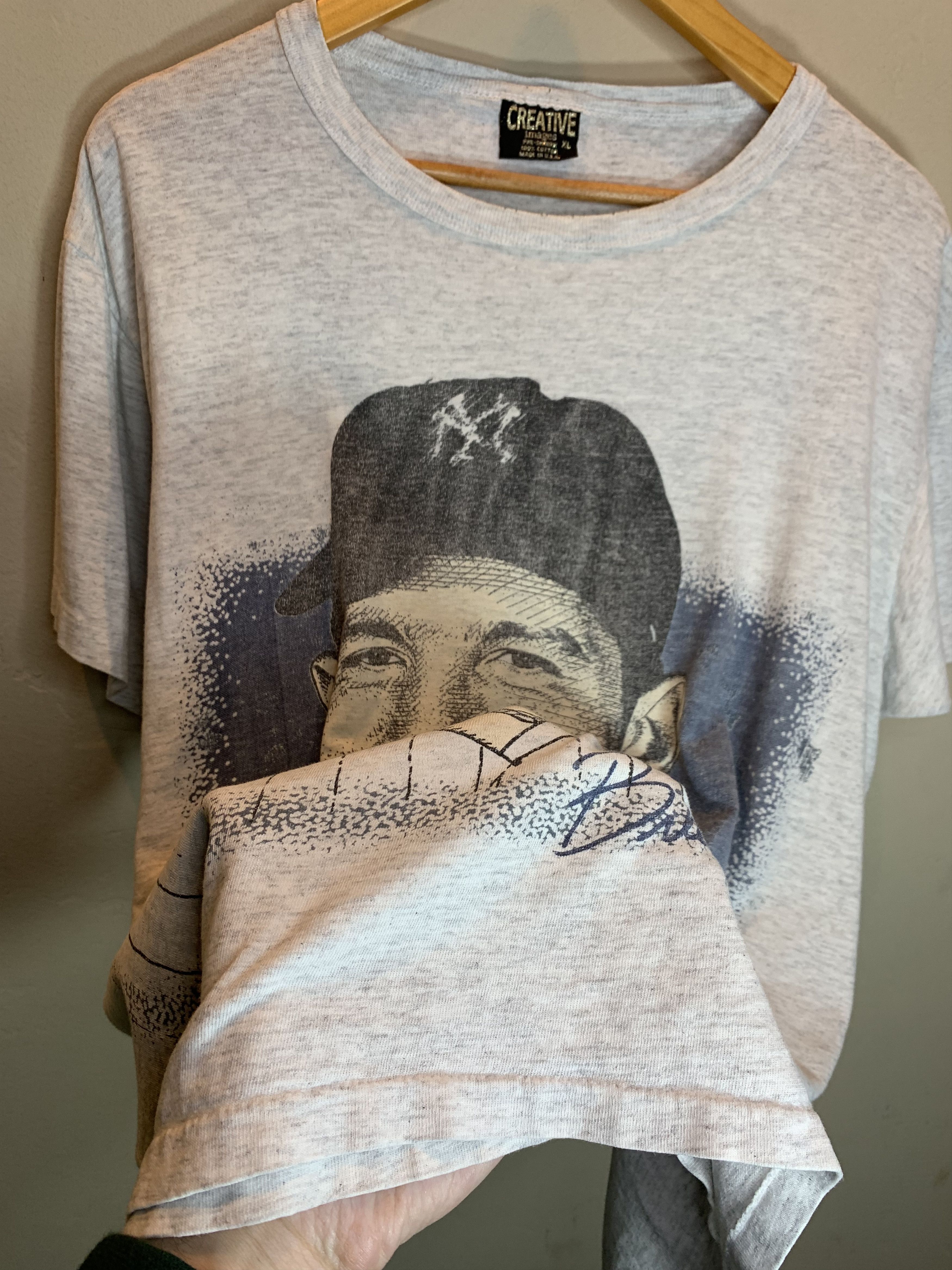 Vintage RARE Vintage Billy Martin NY Yankees Art Single Stitch Shirt Size US XL / EU 56 / 4 - 3 Thumbnail