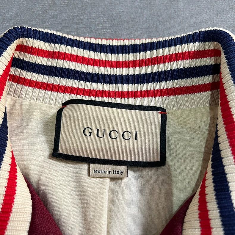 Gucci Gucci Burgundy Logo Piped Track Jacket-2506 Size US M / EU 48-50 / 2 - 5 Thumbnail