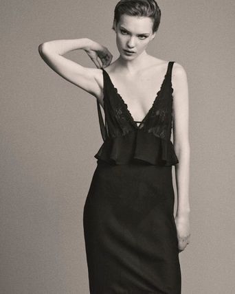 Saint Laurent Paris o1bcso1str0426 Halter Dress Silk Crepe Muslin in Black Size XL / US 12-14 / IT 48-50 - 3 Thumbnail