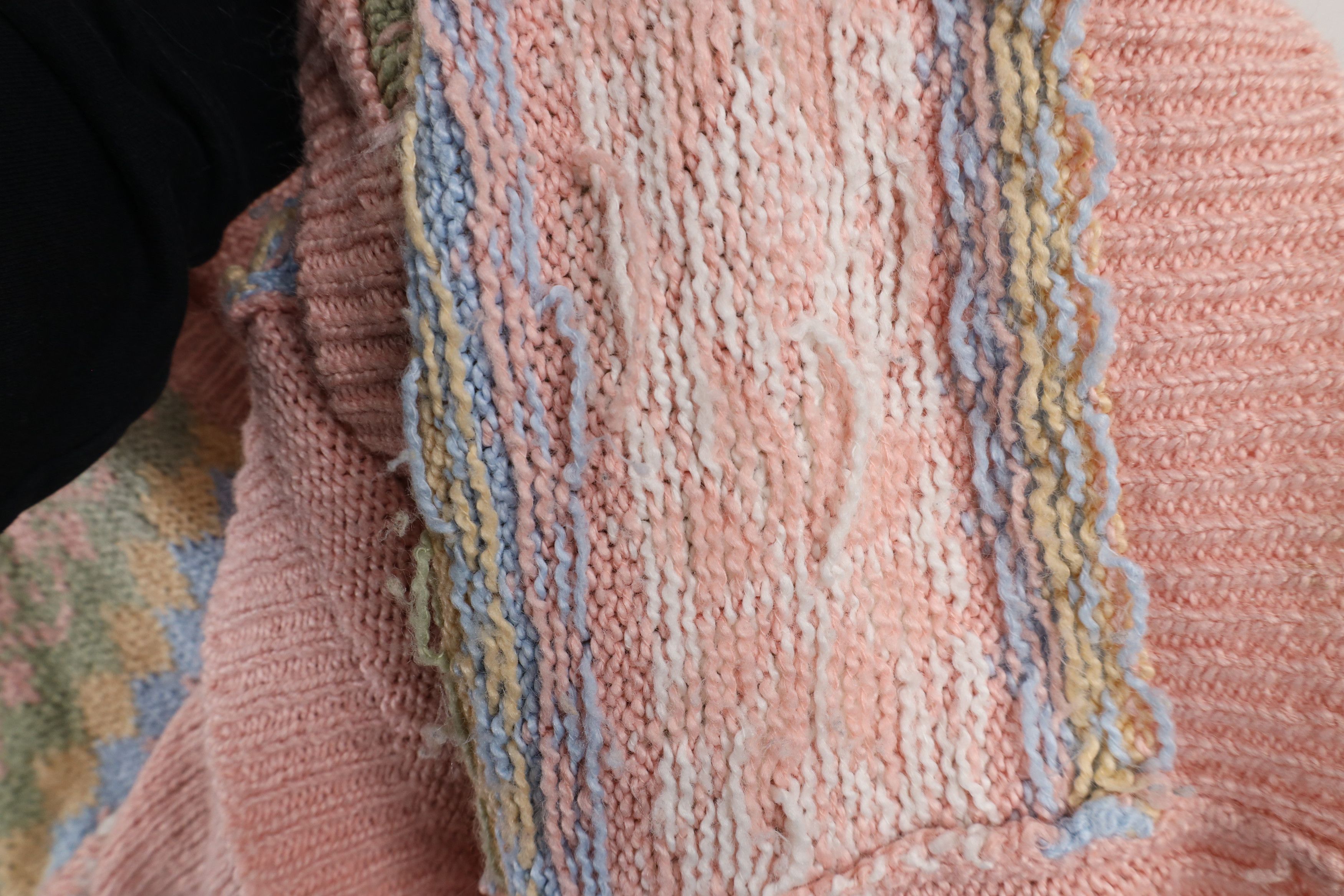 Vintage Vintage 90s Blend Pastel Fair Isle Knit Cardigan Sweater Size XXL / US 16-18 / IT 52-54 - 9 Thumbnail