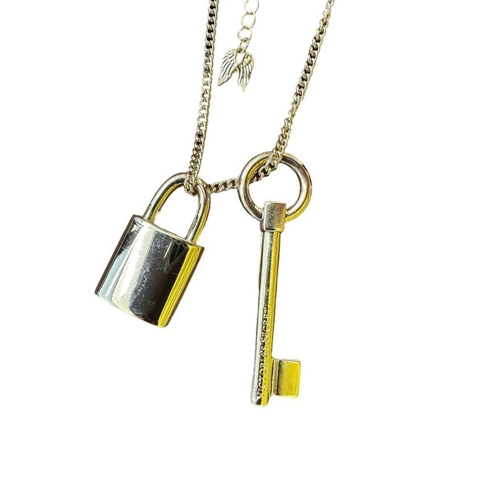 Designer Victoria Secret Lock & Key Long Pendant Necklace Size ONE SIZE - 3 Thumbnail