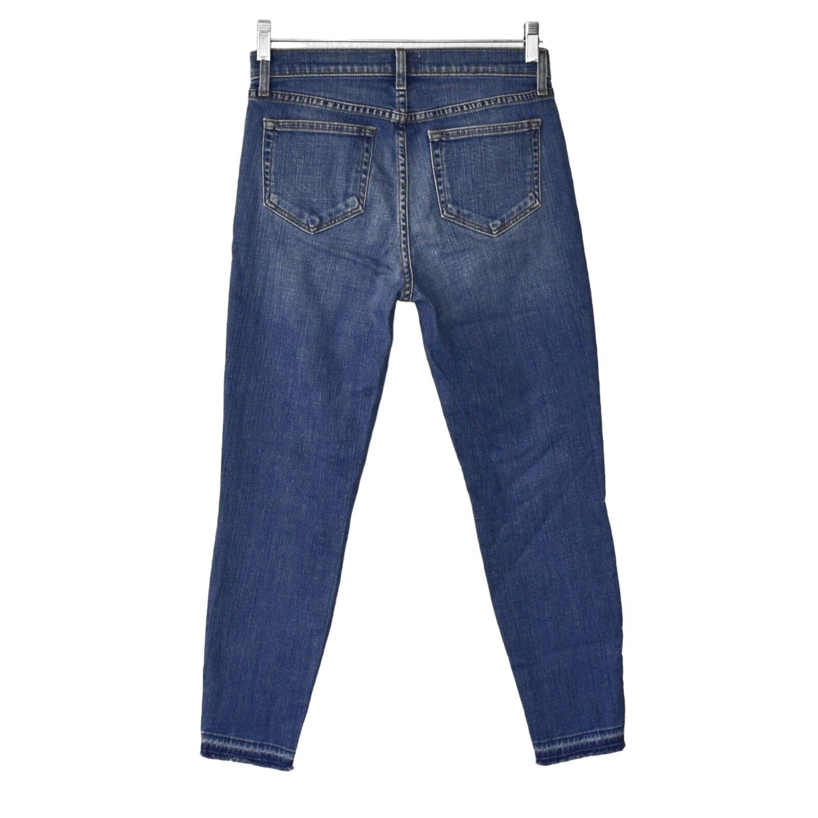 L'AGENCE A6 NEW L'AGENCE Blue Denim Raw Hem Skinny Jeans Size 27 Size 27" / US 4 / IT 40 - 3 Thumbnail