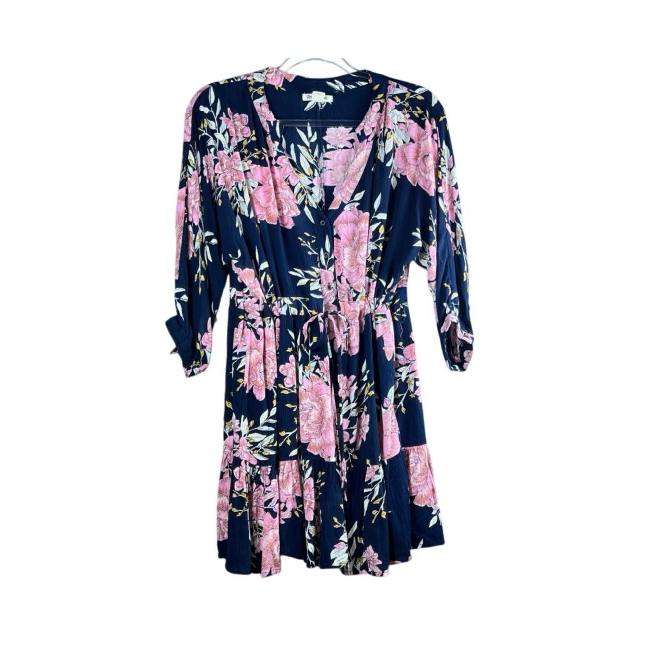 Billabong Billabong Marry Mine Floral Mini Dress Blue Pink Boho Medium Size M / US 6-8 / IT 42-44 - 3 Thumbnail