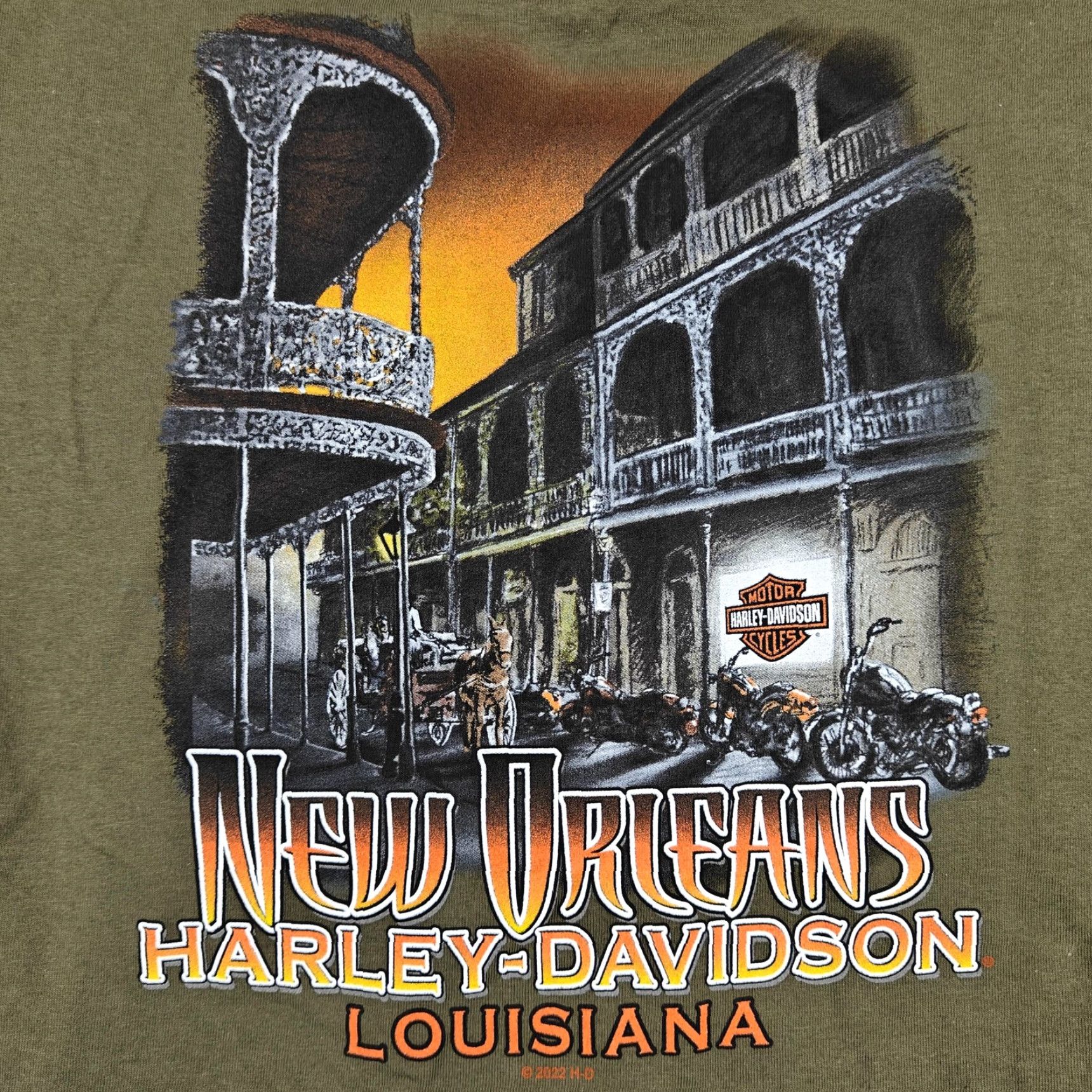 Harley Davidson Harley-Davidson Shirt Mens Medium Green New Orleans Long Sleeve Graphic Tee Size US M / EU 48-50 / 2 - 2 Thumbnail