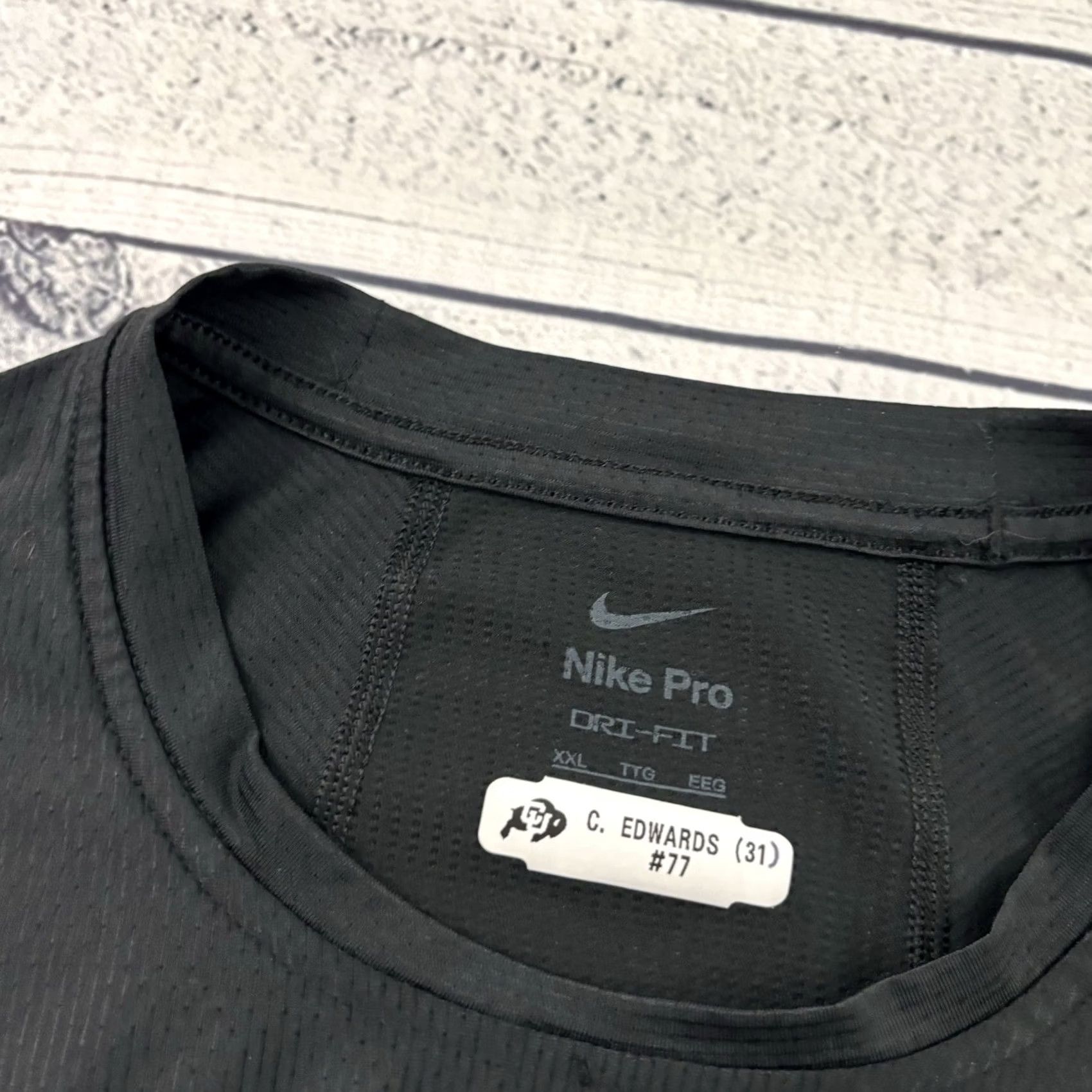 Nike Nike Pro Short Sleeve CU Buffs Team Issued Compression Shirt Men's XXL Black Size US XXL / EU 58 / 5 - 2 Thumbnail