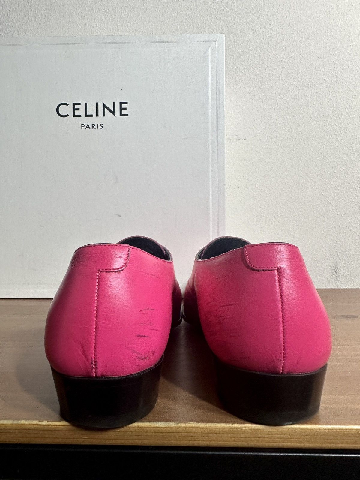 Celine × Hedi Slimane SS19 CELINE by HEDI HOT PINK JACNO MONKSTRAP BUCKLE DERBY Size US 8 / EU 41 - 5 Thumbnail