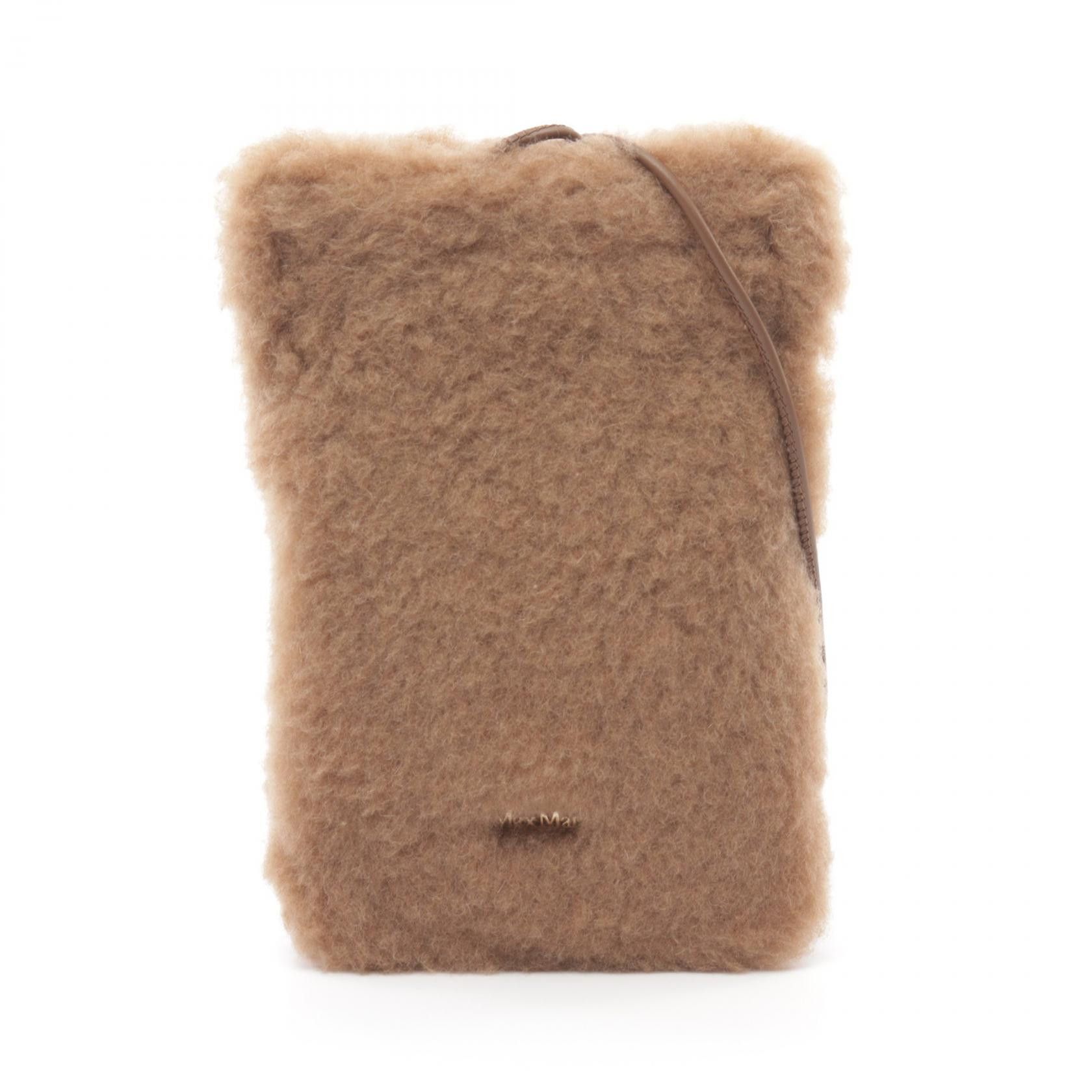 Maxmara Max Mara Teddy Bear Silk Camel Shoulder Bag Natural Material Shoulder Bag in Brown, Women's