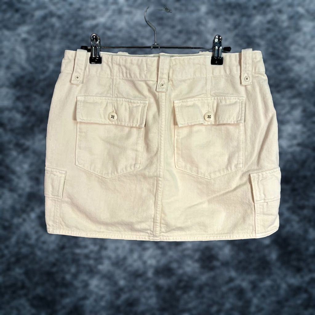 Vintage Denim Forum Womens Size 27 90s Utility Cargo Mini Skirt Beige Organic Cotton Size 27" / US 4 / IT 40 - 1 Thumbnail