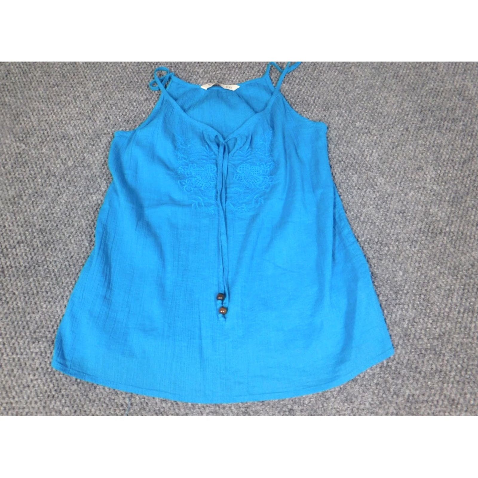 Old Navy Old Navy Womens Blouse XS Blue Pullover Sleeveless Collared 100% Cotton Casual Regular Shirt Women Size XS / US 0-2 / IT 36-38 - 3 Thumbnail