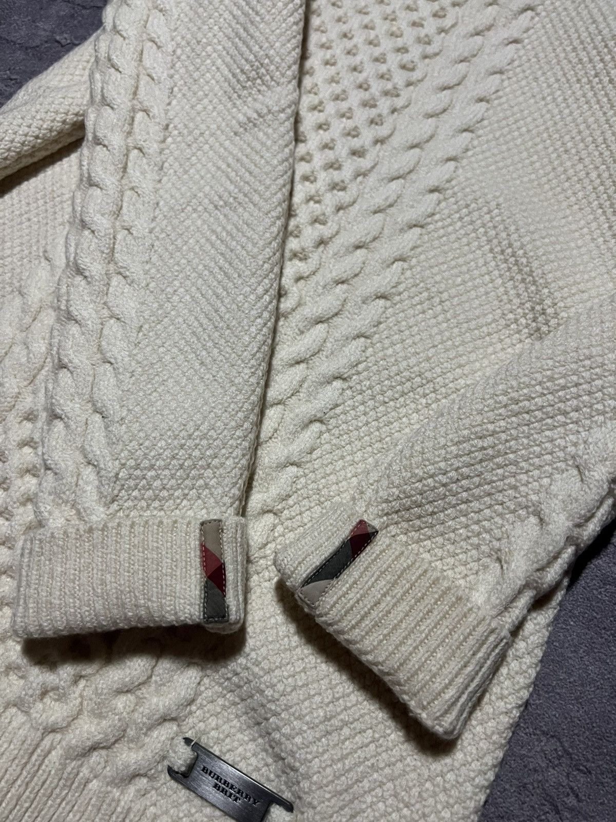 Burberry Burberry Brit Heavy Knit Nova Check Sweater Wool/Cashmere Size S / US 4 / IT 40 - 3 Thumbnail