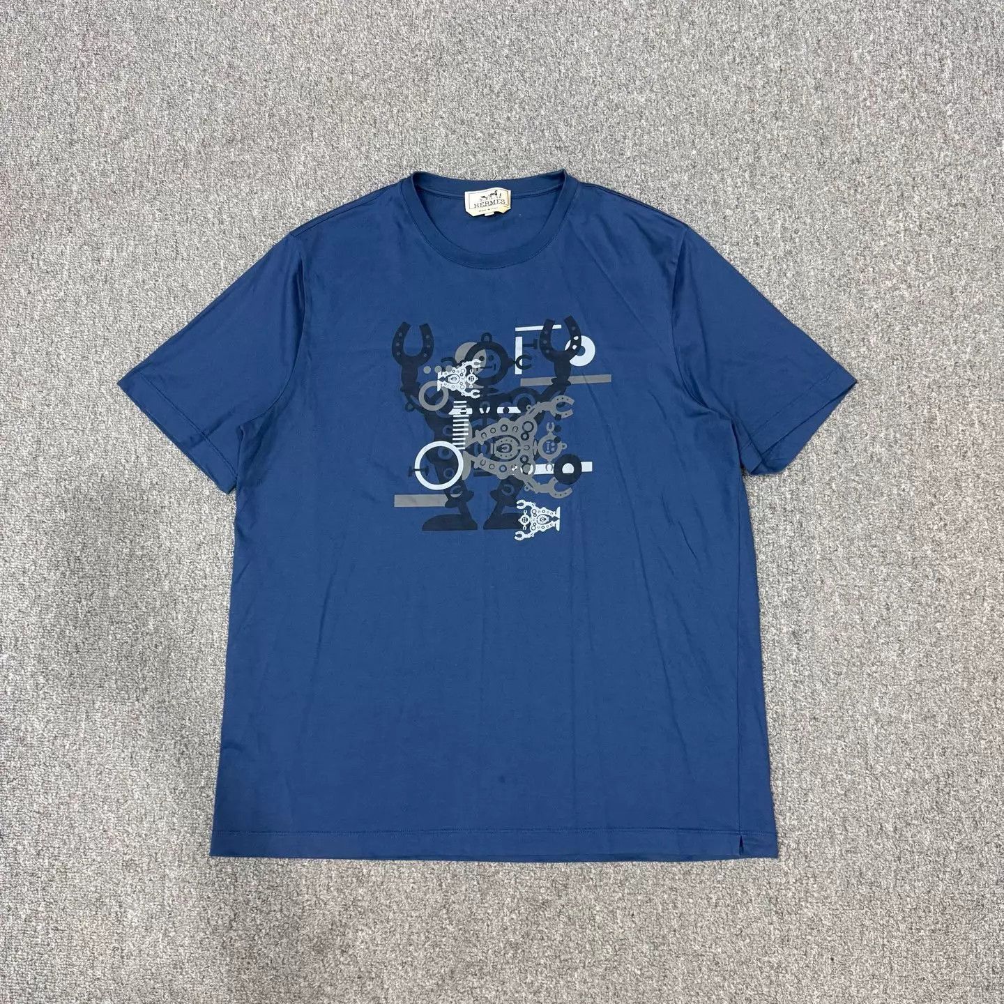 Hermes Hermes Blue Robot Print Short Sleeve Tee XL 99 New Size XL / US 12-14 / IT 48-50 - 1 Thumbnail