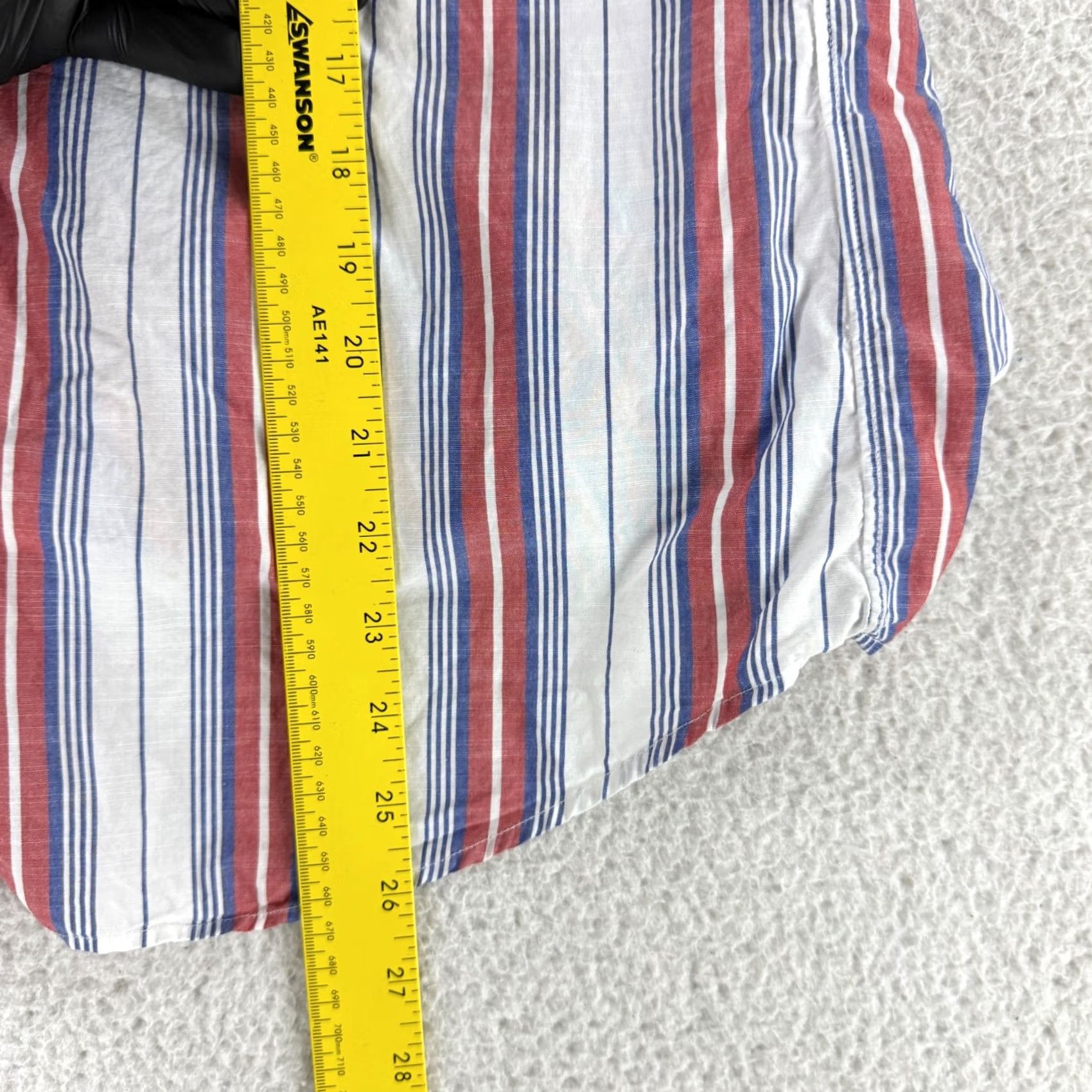 Vintage Grayson The Hero Button-Down Shirt Womens Medium Red Stripe Relaxed Fit Cotton Size M / US 6-8 / IT 42-44 - 7 Thumbnail