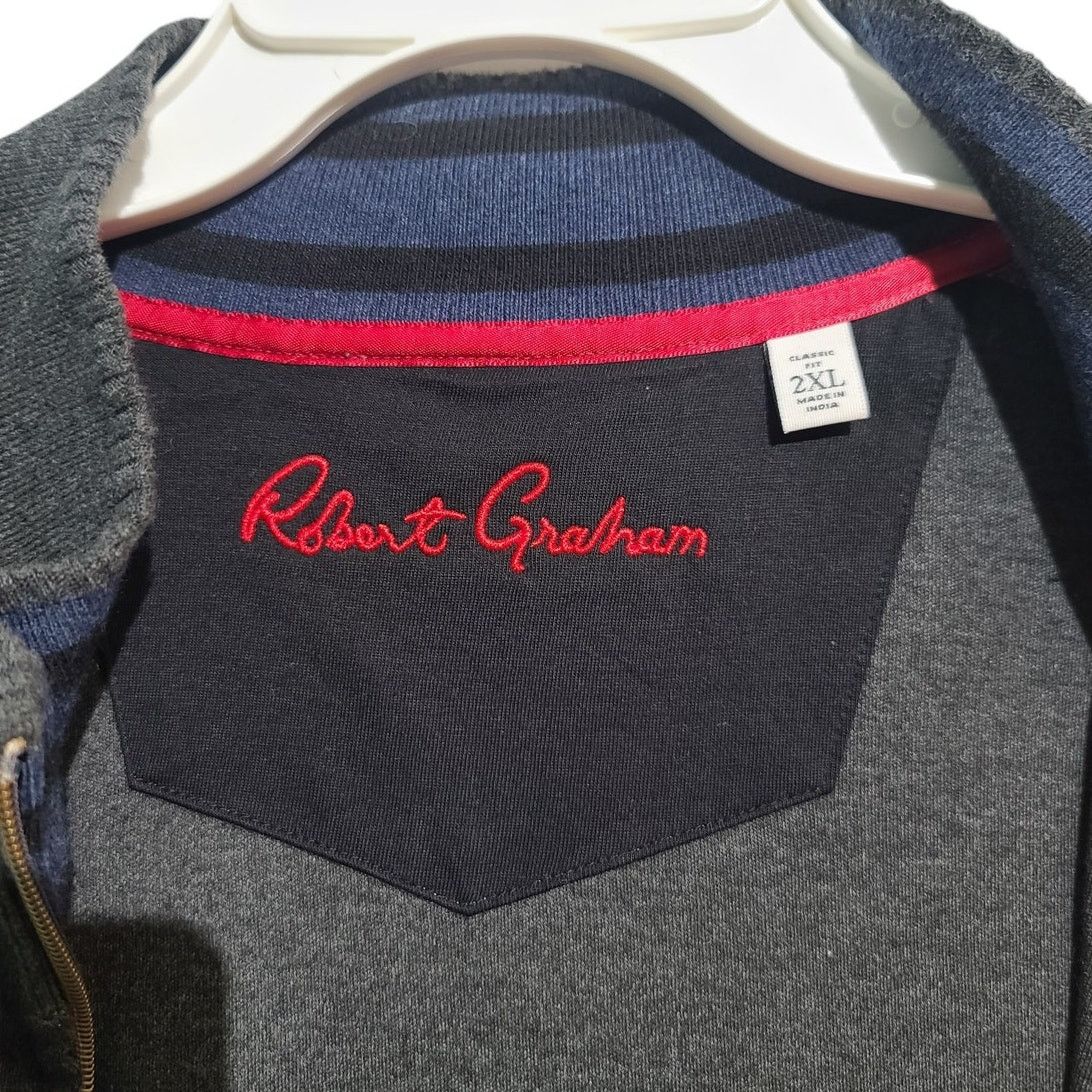 Robert Graham Robert Graham Full Zip Cotton Jersey Sweater Shirt Size US XXL / EU 58 / 5 - 5 Thumbnail